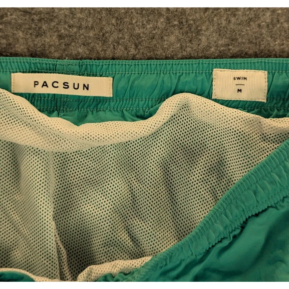 Pacsun Swim Trunks Mens Medium Nylon Teal Pocket Mesh Lining